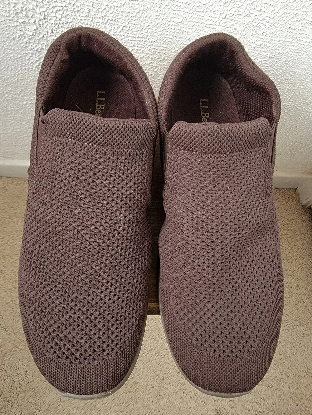 LL Bean Comfort Moc Men's Brown Mesh Slip-On Shoes Size 10, Medium Width - READ